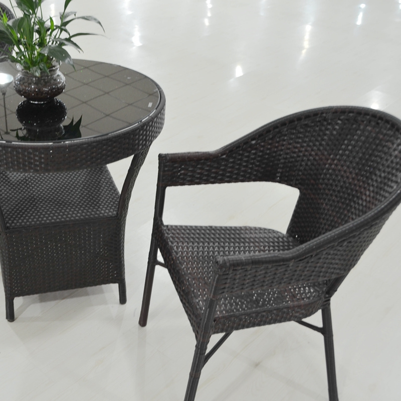 modern style wholesale outdoor garden set PE rattan coffee set bistro wicker chairs and table