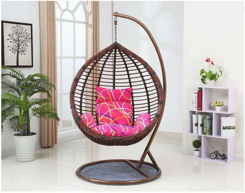 Fashion Garden Furniture Swing Chair with Stand Patio Swings Thick Wicker Rattan Egg Hanging Indoor Eco-friendly Modern