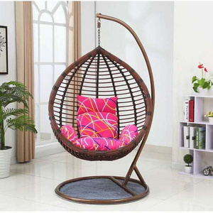 Fashion Garden Furniture Swing Chair with Stand Patio Swings Thick Wicker Rattan Egg Hanging Indoor Eco-friendly Modern