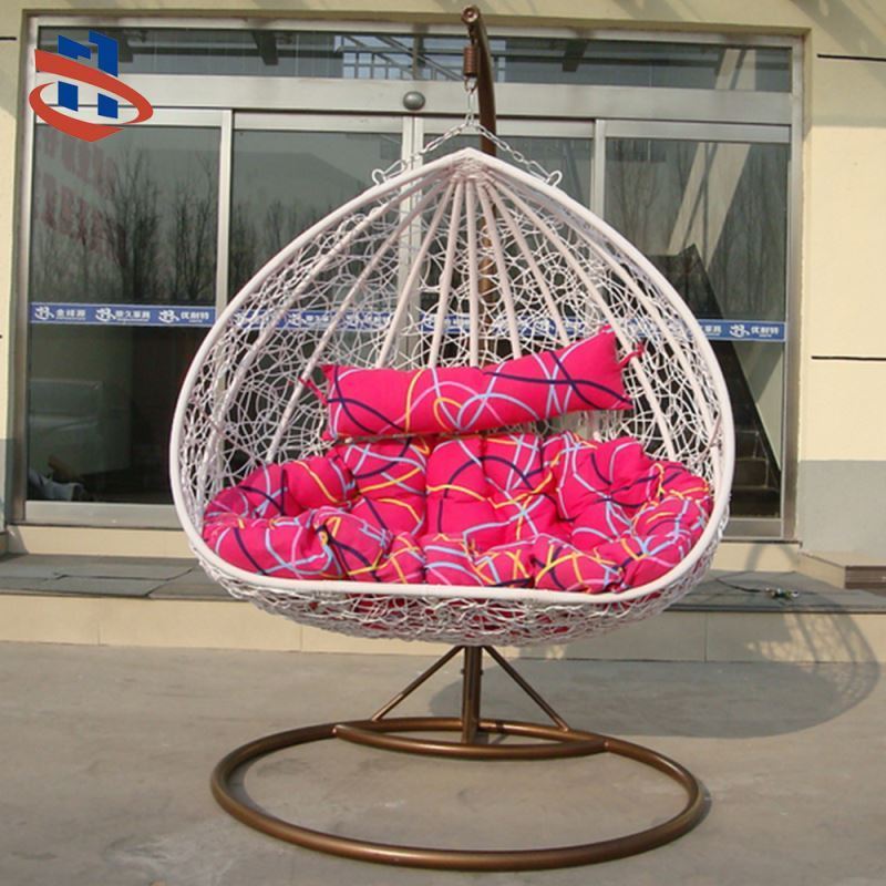 Popular PE Rattan furniture Wicker Swing Hanging Pod Outdoor Chair with cushion