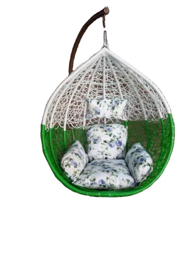 Rattan Egg Shaped Swing basket Chair Hanging Folding Chair Indoor Outdoor Patio Swing Chair