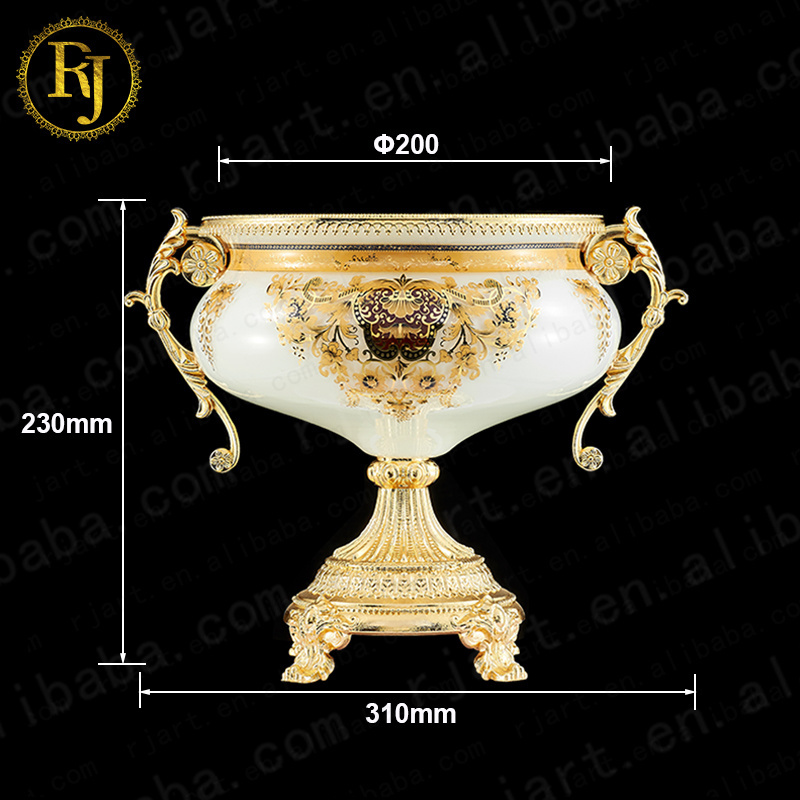 Uzbek Kazak Skidki Bagima Fruit Bowl European Porcelain Dinner Sets Idishlar Glass Gold Pattern Chinni Posuda Dinnerware Sets