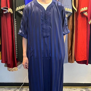 R-6 Traditional Muslim Clothing Islamic Quality Abaya Dubai Robe Islamic Man Dresses Arabia Saudi Moroccan Kaftan Thobe for Men