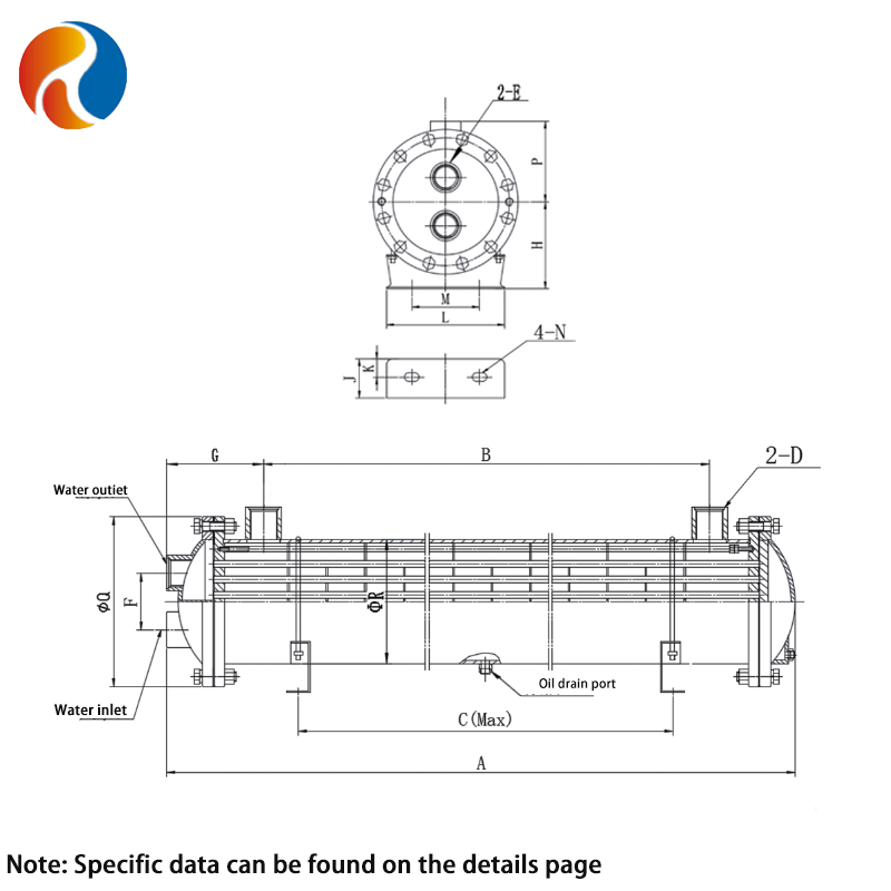 Air compressor finned tube stainless steel heat exchanger universal oil cooler