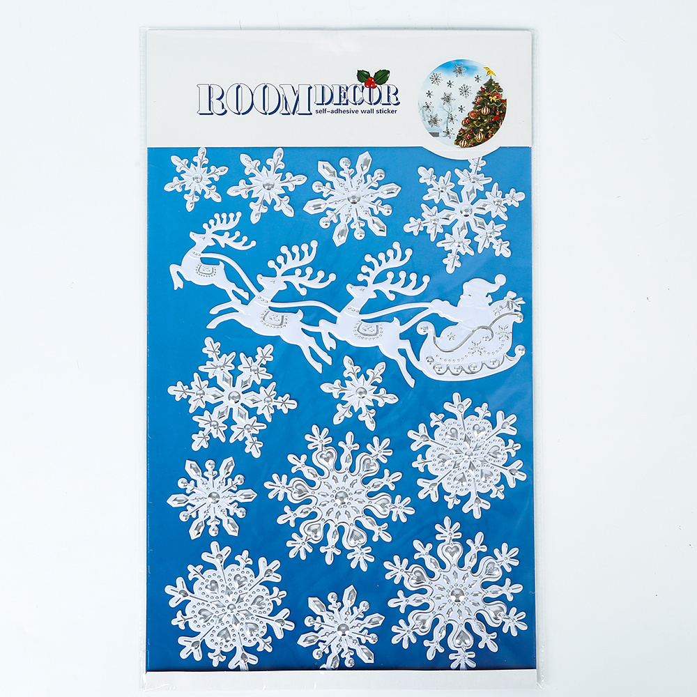 New Trends custom made Snowflake sparkle pop up Sticker For Christmas Shop Decoration Window