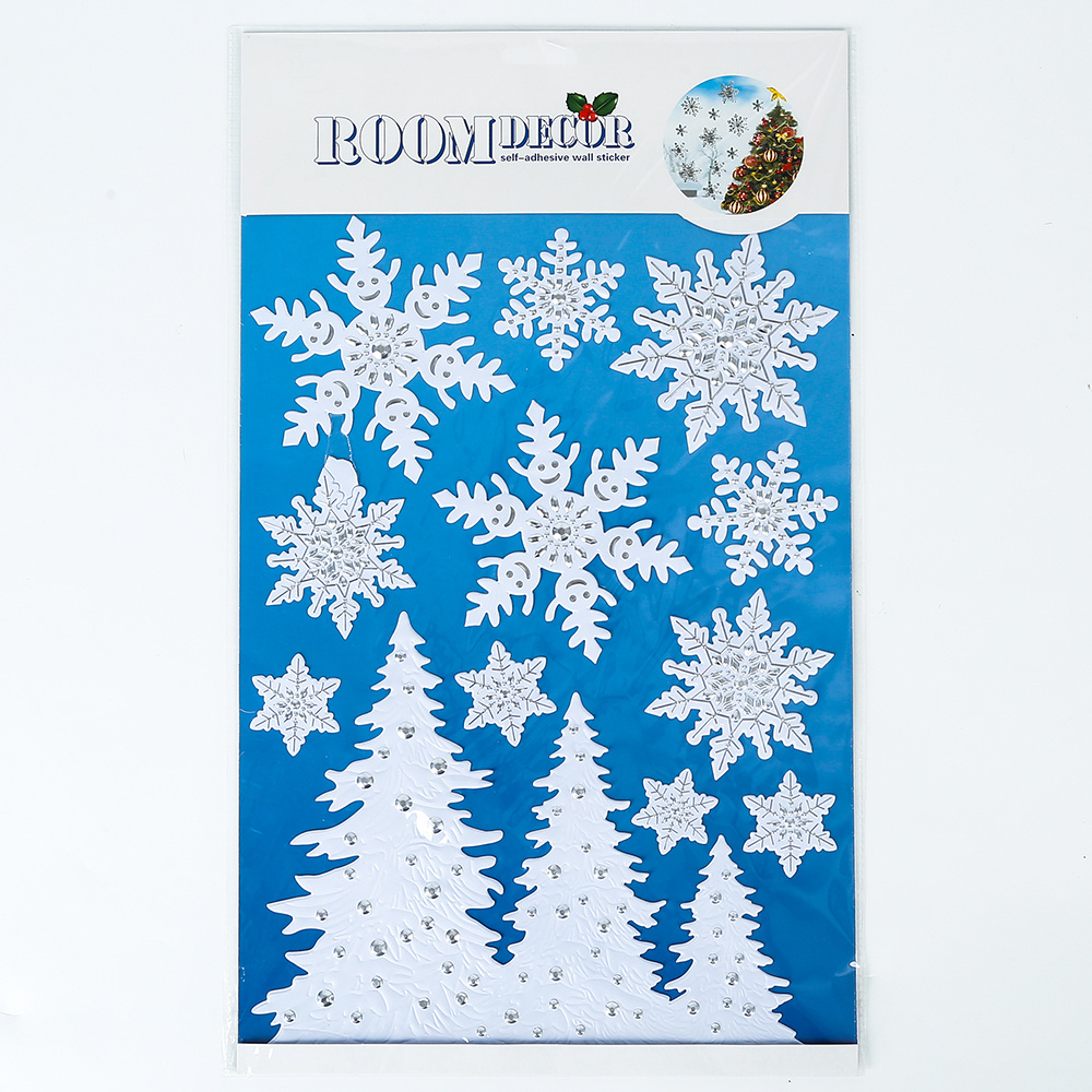 New Trends custom made Snowflake sparkle pop up Sticker For Christmas Shop Decoration Window