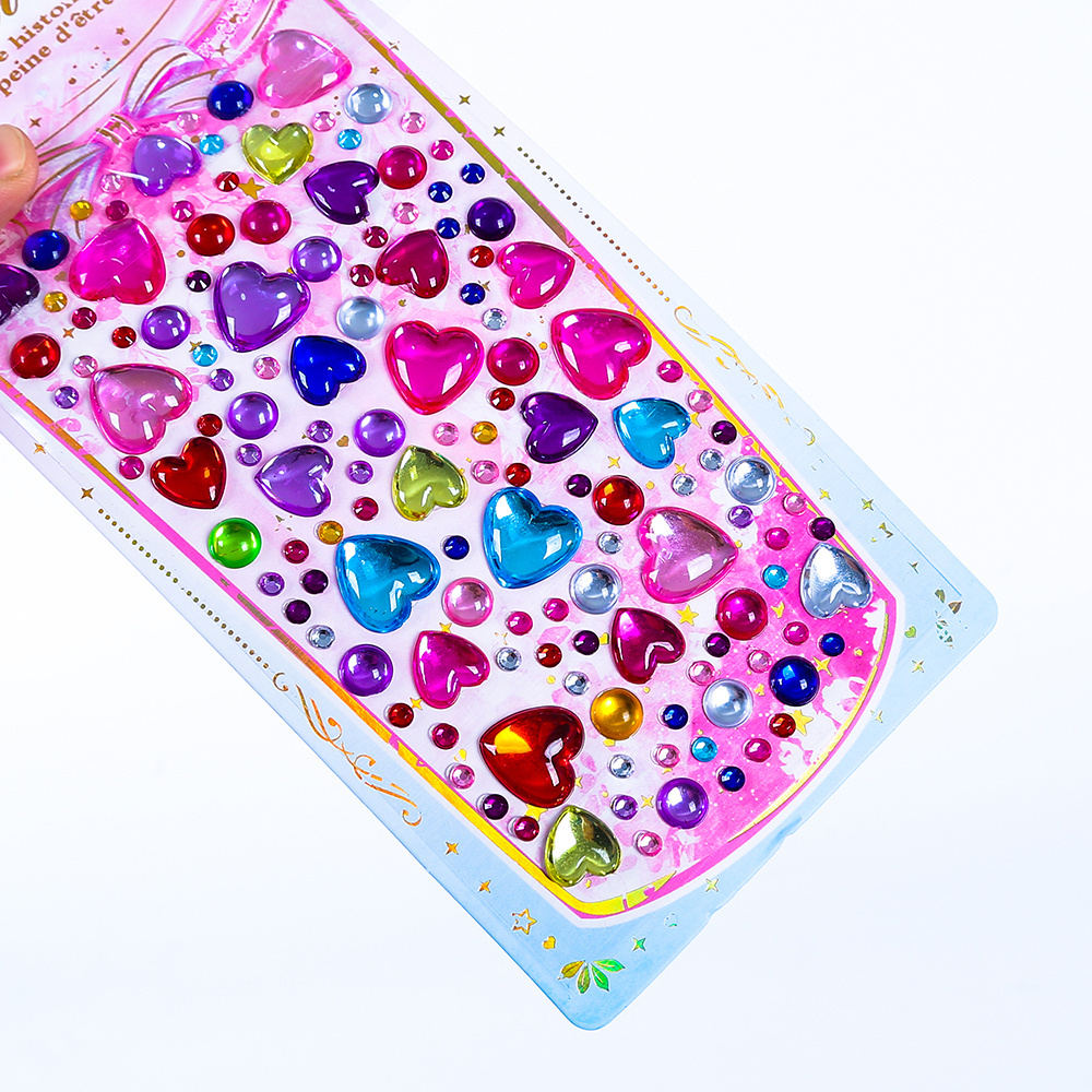 Adhesive gems decorative crystal diamond acrylic sticker DIY Notebook Gemstone Acrylic Love Diamond Sticker