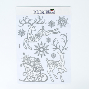 New Trends Christmas For Shop Decoration Christmas Window Snowflake Mirror Mall Glass Sticker custom made elk sticker