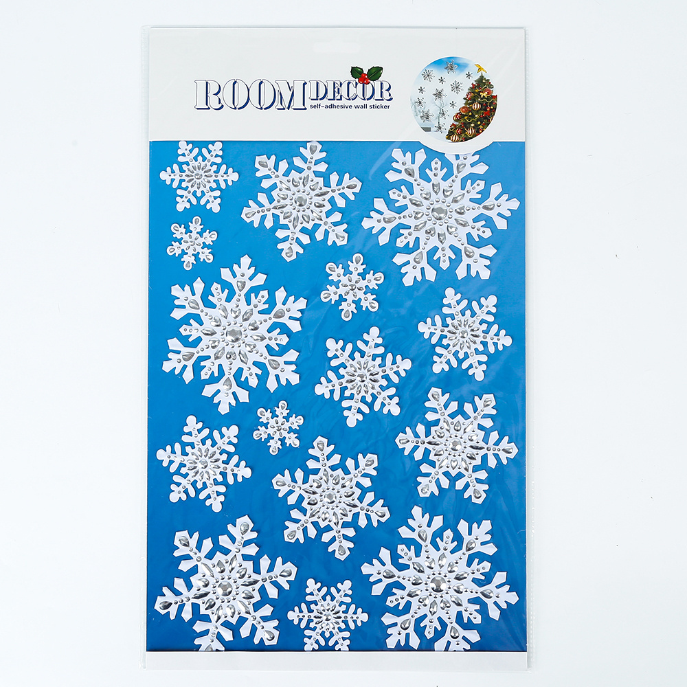 New Trends custom made Snowflake sparkle pop up Sticker For Christmas Shop Decoration Window