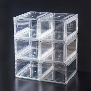 Plastic shoe organizer stackable plastic shoe storage box magnetic shoe boxes clear plastic stackable