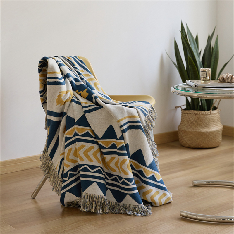 Moroccan Geometric Throw Blanket Elegant Classic Boho Home Decoration Rug Tapestry Bed Sofa Cover Quilt Knitted Blanket