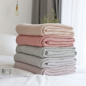 KEW Cotton Knitted Throw Blanket  Softest Comfortable OEKO Baby Kids Adult Decorative High Quality Bedspread Fluffy