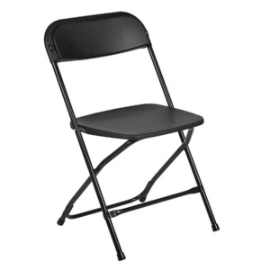 Wholesale Rental Outdoor Indoor Stackable Garden Wedding Plastic Black Folding Chair for Events