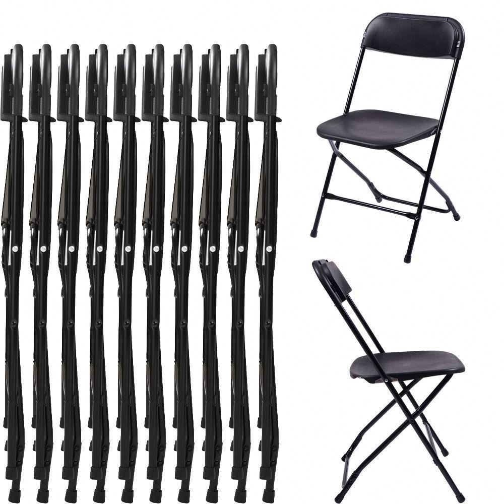 Wholesale Outdoor Garden Event Rental 10 Pack Black Plastic Folding Chairs