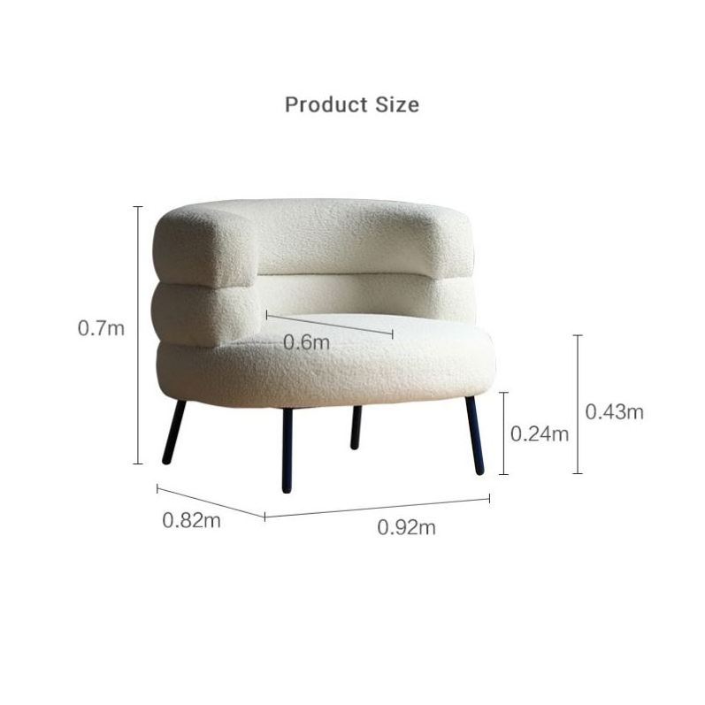 Nordic Style Simple Single Armchair Home Furniture Cream Sherpa Sofa Chair Accent Leisure Chair For Bedroom