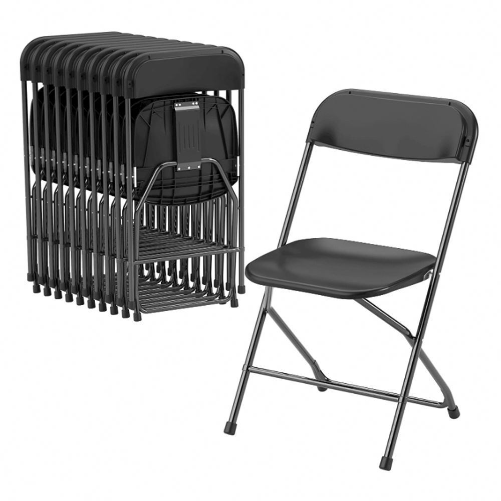 Wholesale Rental Outdoor Indoor Stackable Garden Wedding Plastic Black Folding Chair for Events