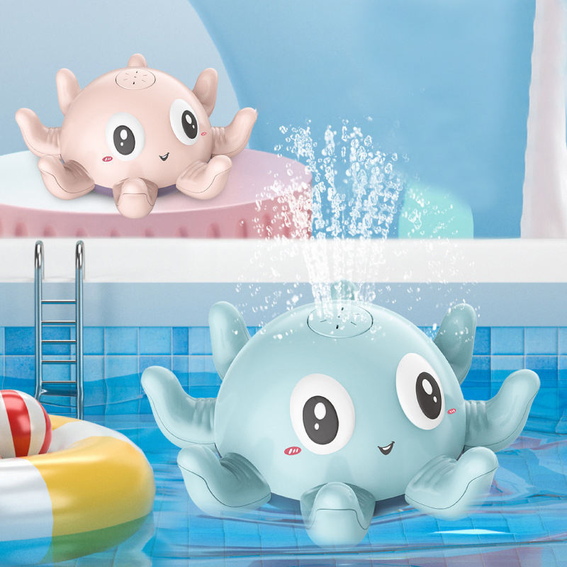 Cartoon Octopus Electric Water Spray Bath Toys Baby Bathtub Water Play Toys Automatic Water Spray Cartoon Bathroom Toy