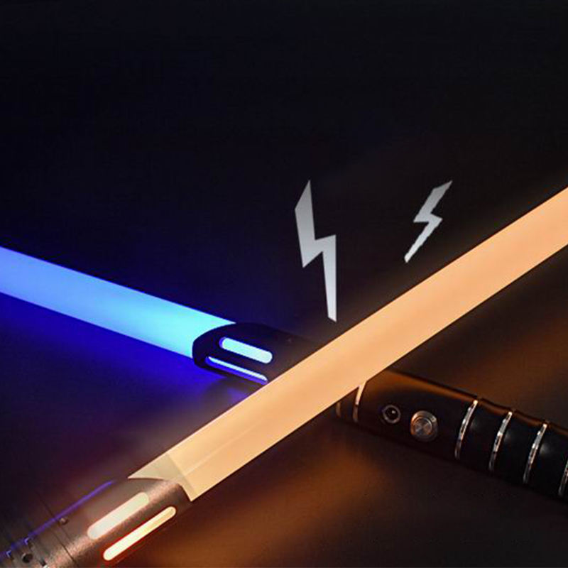 Metal Hilt RGB Led Flashing Light Up Laser Sword Dueling Force Lightsaber Toys Kids Party Cosplay light saber pixel lightsword