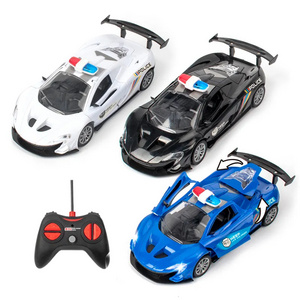 1:18 Mini Remote Control Transform Police Car Toy Simulation RC Model Vehicle Toys One-click Door Opening Racing Car Toy For Boy