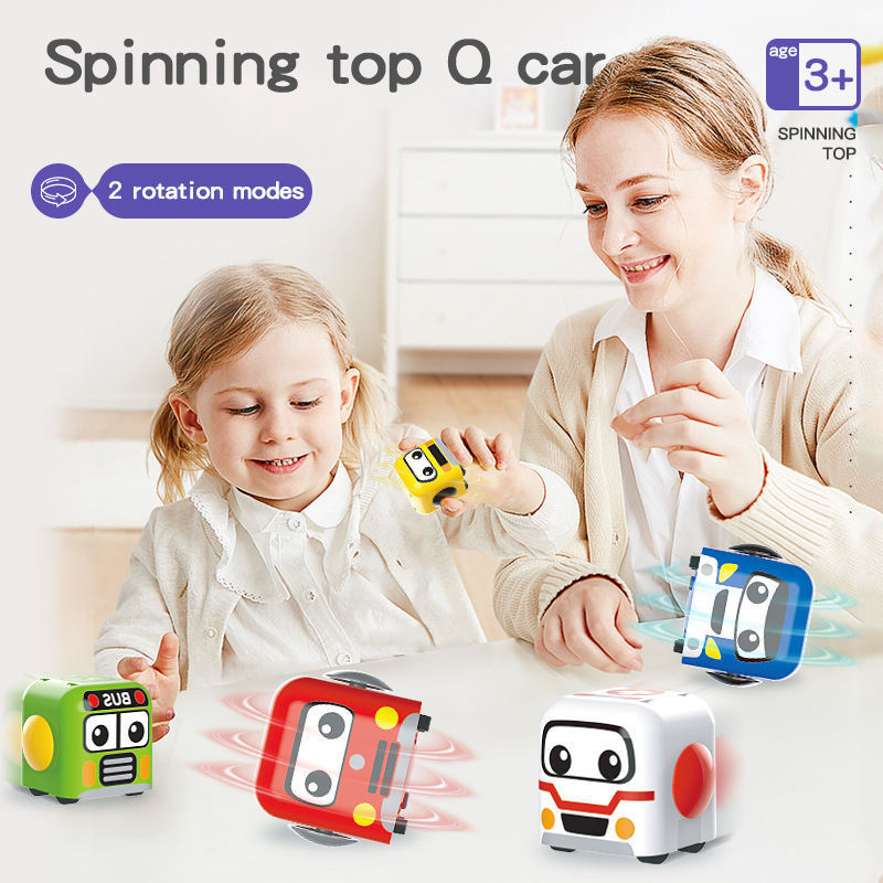 Children Fashion Cartoon Design 3 In 1 Finger Spin Gyro Inertia Car Fidget Toy Spinning Top Toy For Indoor Stress Relieve Toys