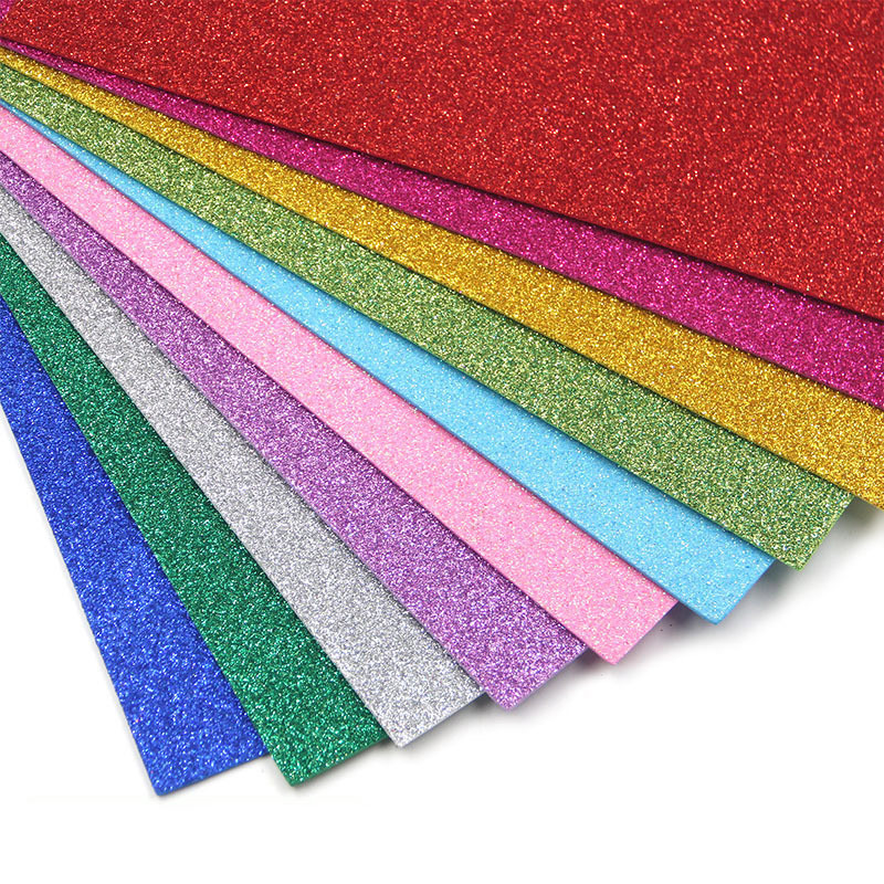 Shiny 1.5mm 1.8mm 2mm Eva Foamy Sheet Diy Craft Glitter Eva Foam Sheet With Sticker