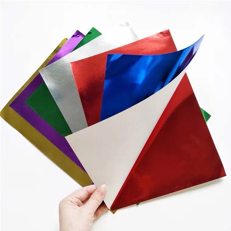 12x12 inch PET Metallic Cardboard 250GSM Foil Board Craft Mirror Card Gift Box Making Metallic Foil Cardstock