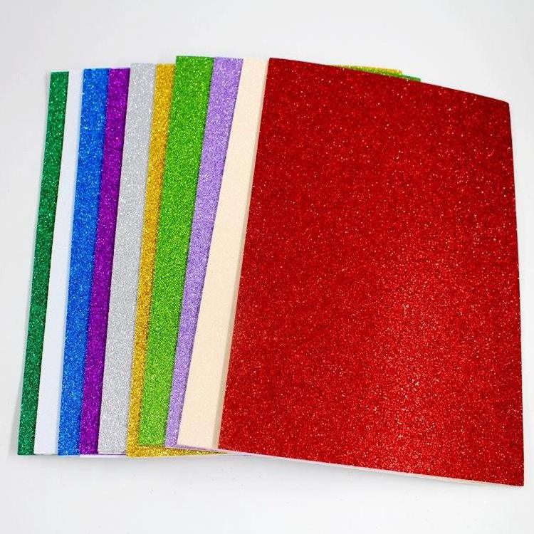 10pcs/Bag Glitter Eva Foamy Sticker A4 Foamy Material Craft Glitter Eva Foam Sheet For School Crafts And Office Paper