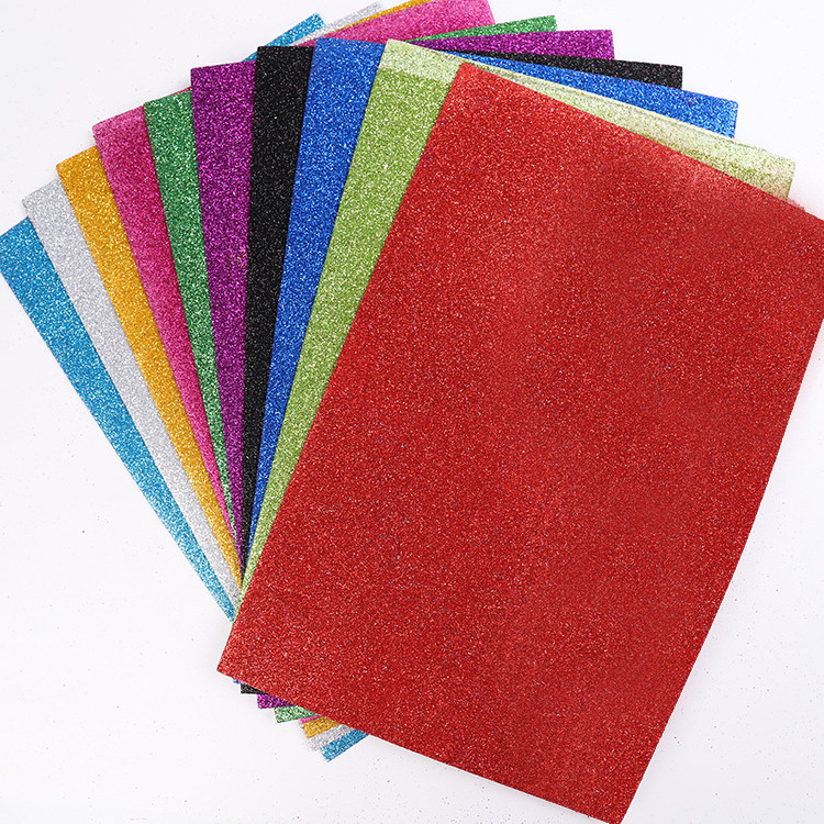 10pcs/Bag Glitter Eva Foamy Sticker A4 Foamy Material Craft Glitter Eva Foam Sheet For School Crafts And Office Paper