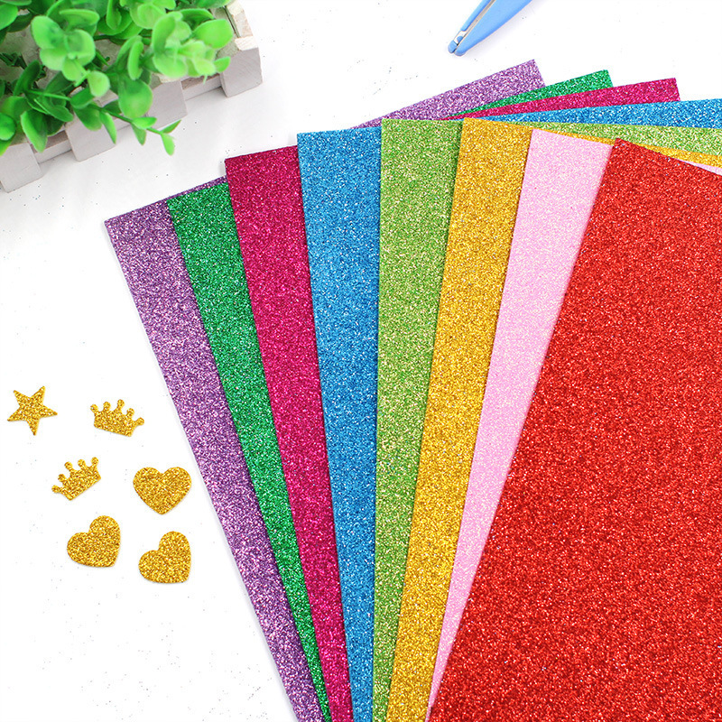 Shiny 1.5mm 1.8mm 2mm Eva Foamy Sheet Diy Craft Glitter Eva Foam Sheet With Sticker