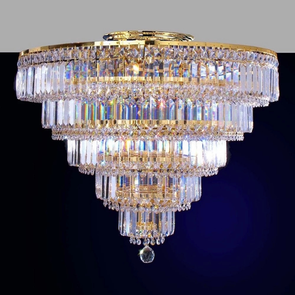 crystal flush mount silver round ceiling light custom living room decoration lamp