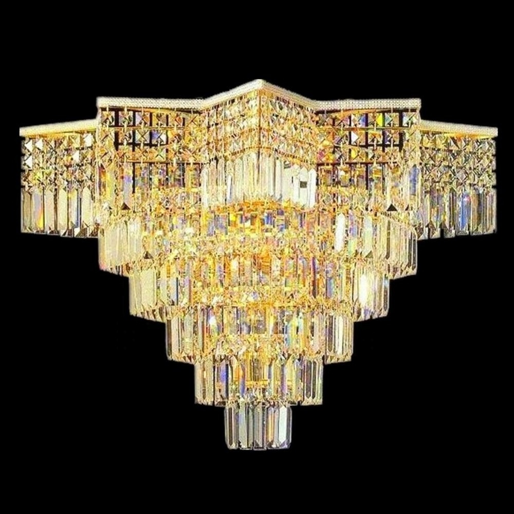 crystal flush mount silver round ceiling light custom living room decoration lamp