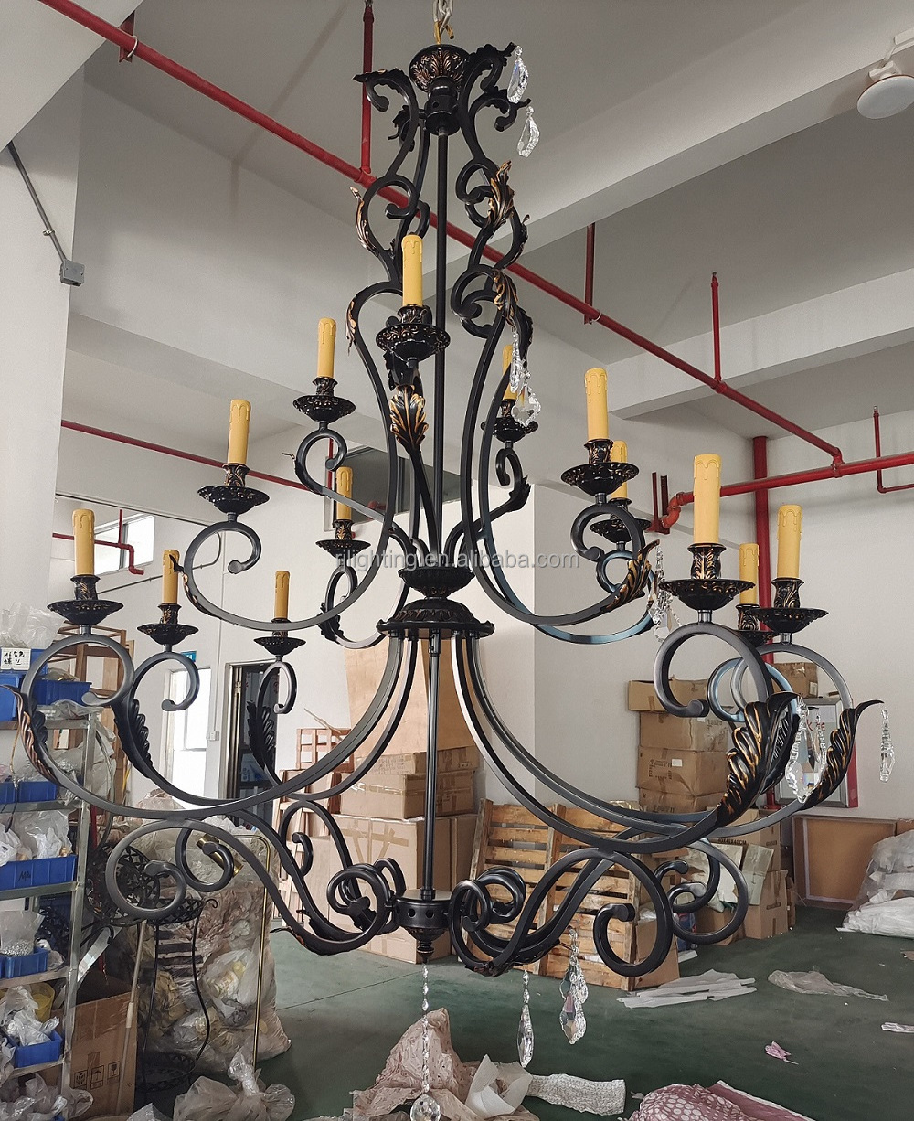 large brass antique black chandelier villa foyer entrance pendant lamp led lights for home ceiling