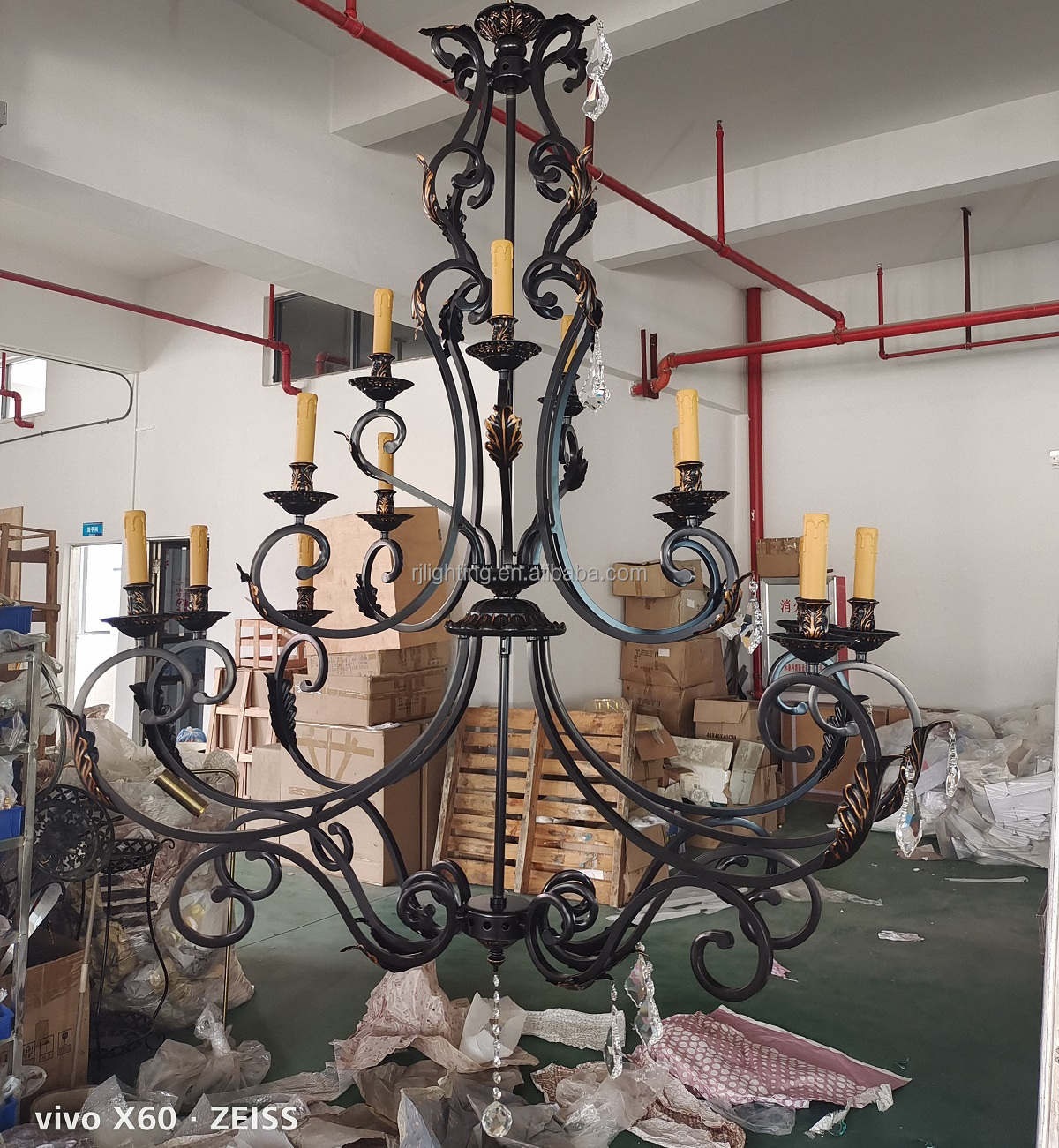 large brass antique black chandelier villa foyer entrance pendant lamp led lights for home ceiling