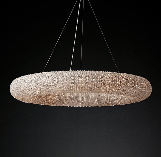 crystal beaded hanging lighting indoor livingroom led pendant light circle loft lamp modern crystal ceiling light