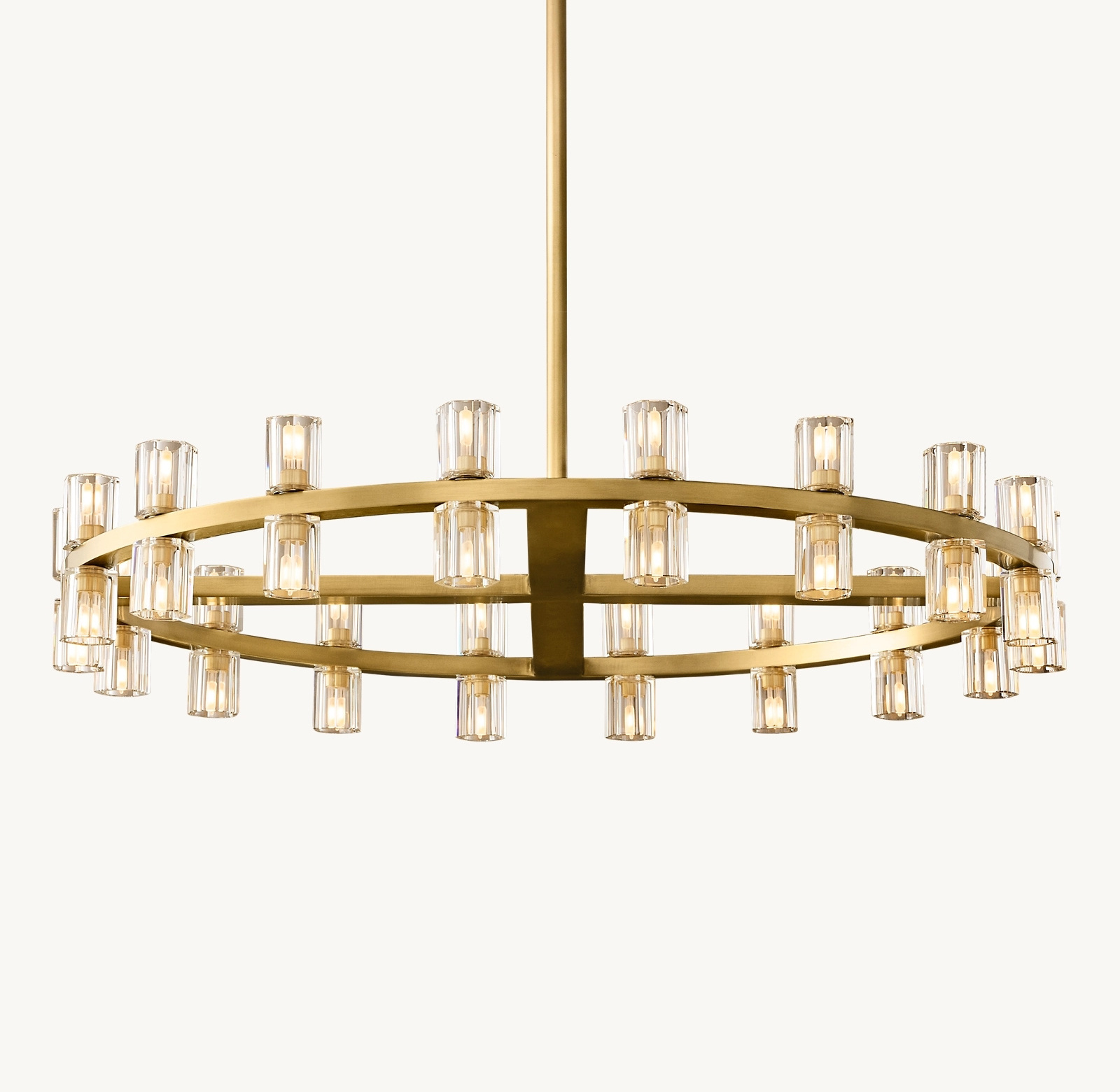 modern luxury k9 glass large hanging lamp round circular villa hotel chandelier lights for entrance foyer high ceiling