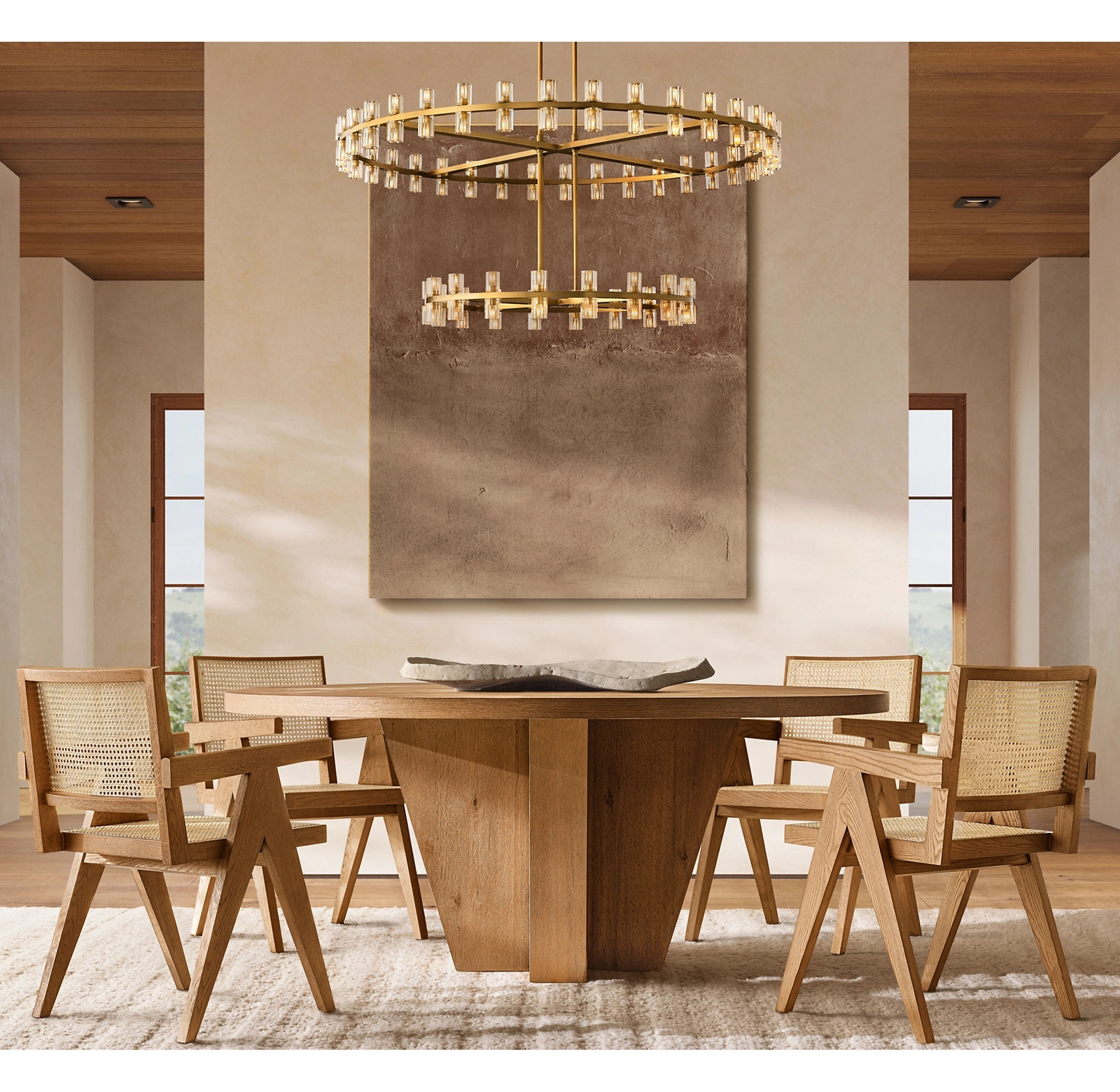 modern luxury k9 glass large hanging lamp round circular villa hotel chandelier lights for entrance foyer high ceiling