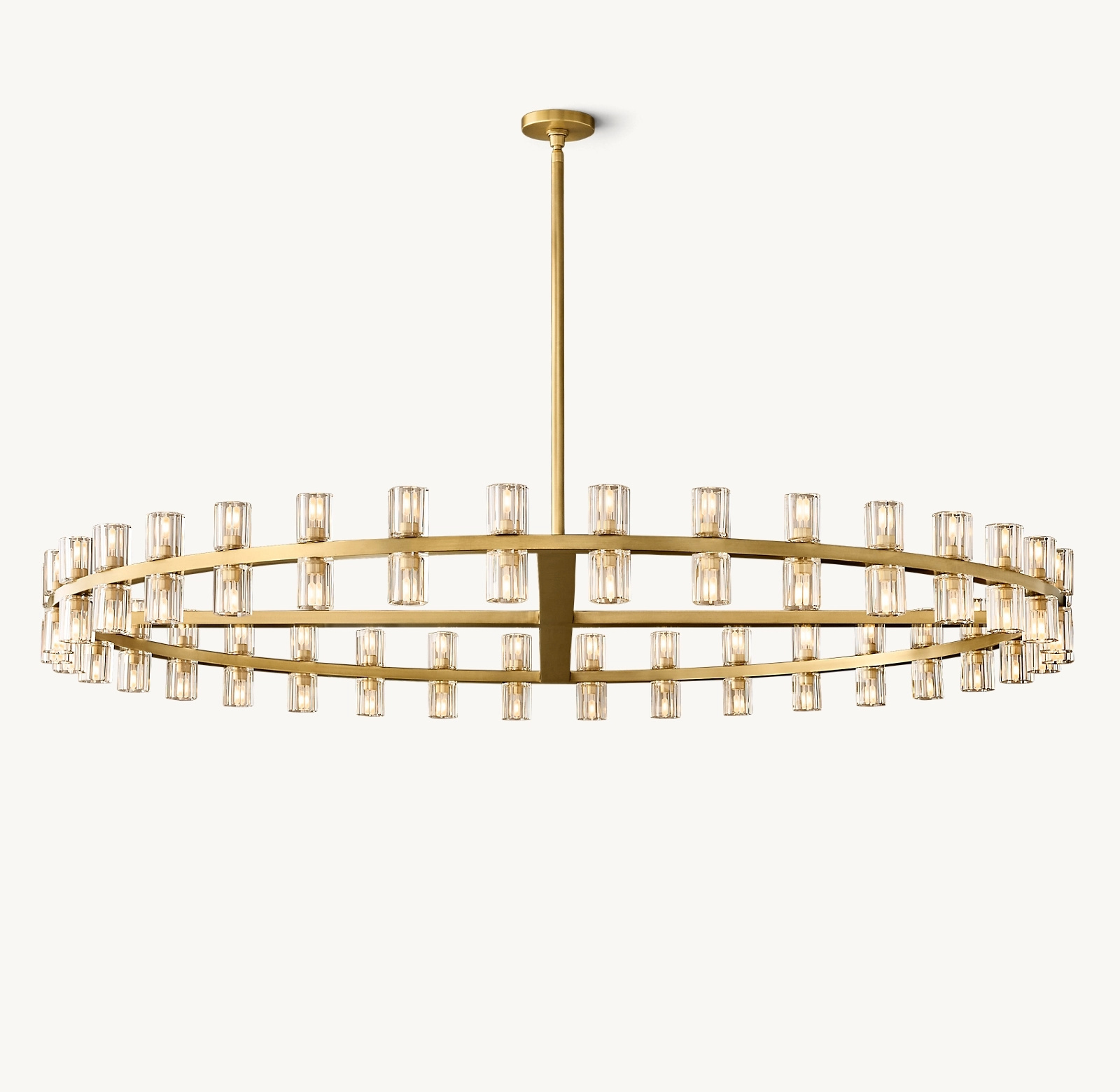 modern luxury k9 glass large hanging lamp round circular villa hotel chandelier lights for entrance foyer high ceiling