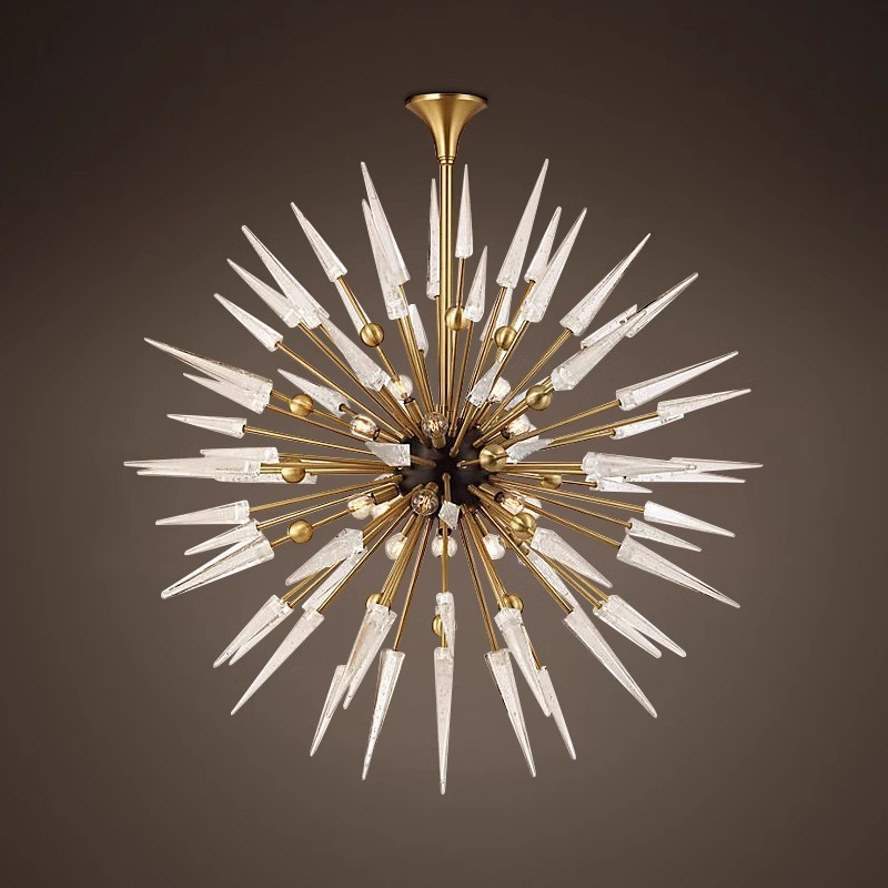 luxury living room decorative lighting brass crystal sputnik ceiling light chandelier modern