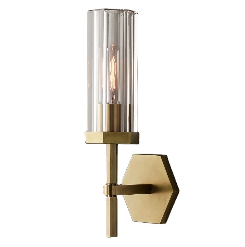 indoor modern mirror side bathroom wall lamp lighting luxury brass sconce for living room