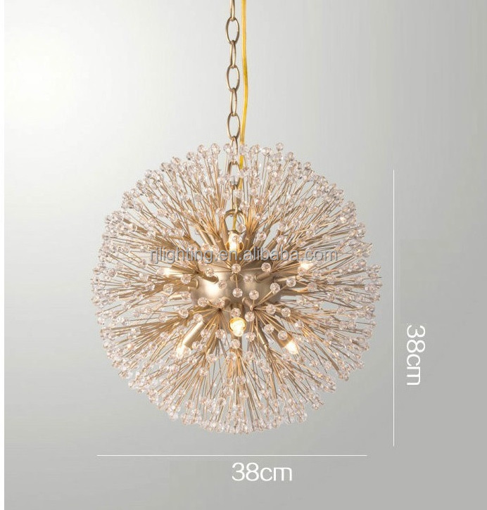 round ball kitchen lights restaurant hotel modern gold k9 pendant lamp decorative ceiling led crystal sputnik chandeliers