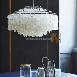 Nordic hotel Modern Dining Kitchen white seashell Pendant wedding Chandeliers Shell Lamp Pearl decorative LED light Living Room