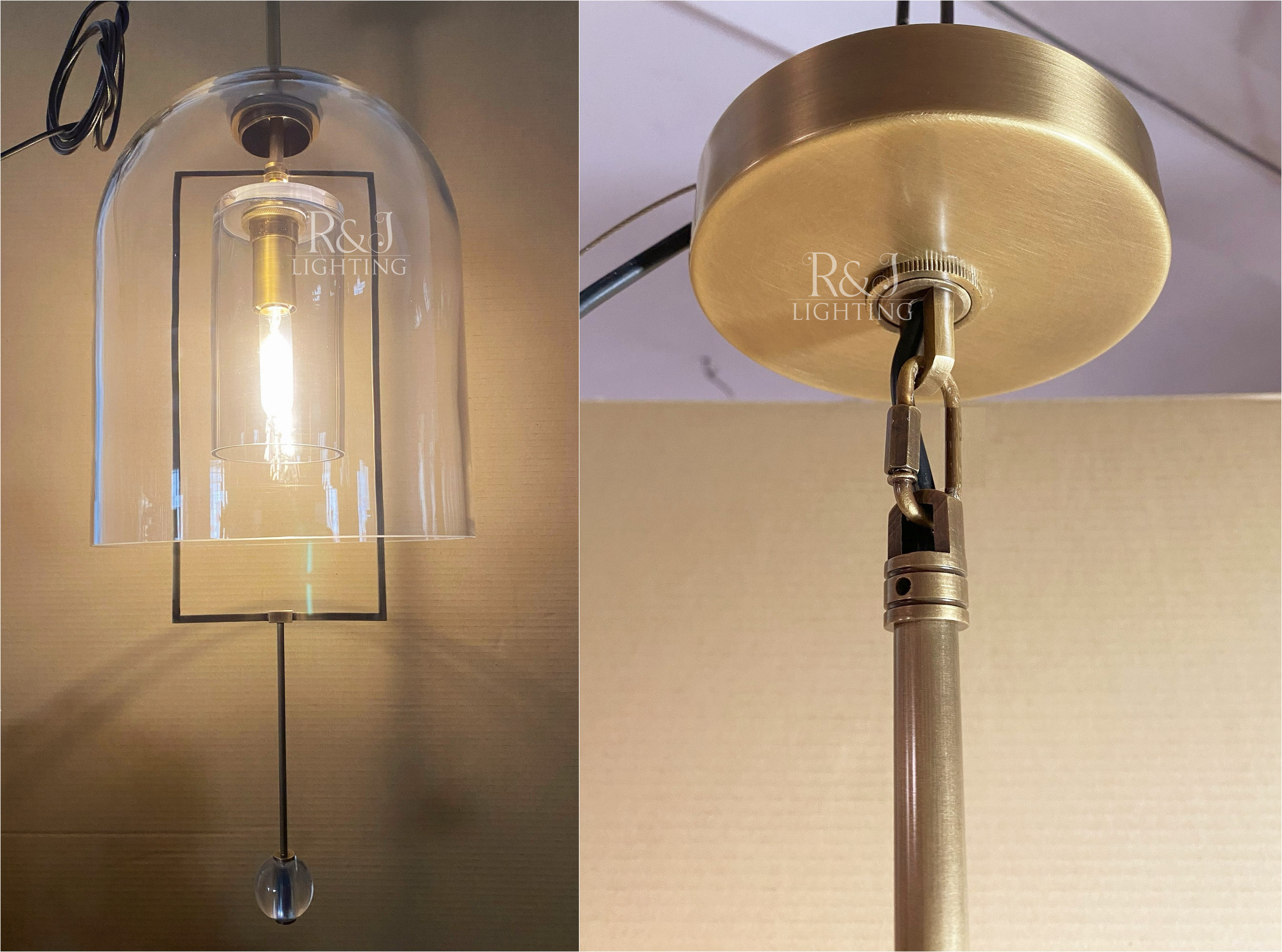 hotel hallway corridor lamp brass iron frame blown glass dome shade fulcrum chandelier for kitchen island pendant light