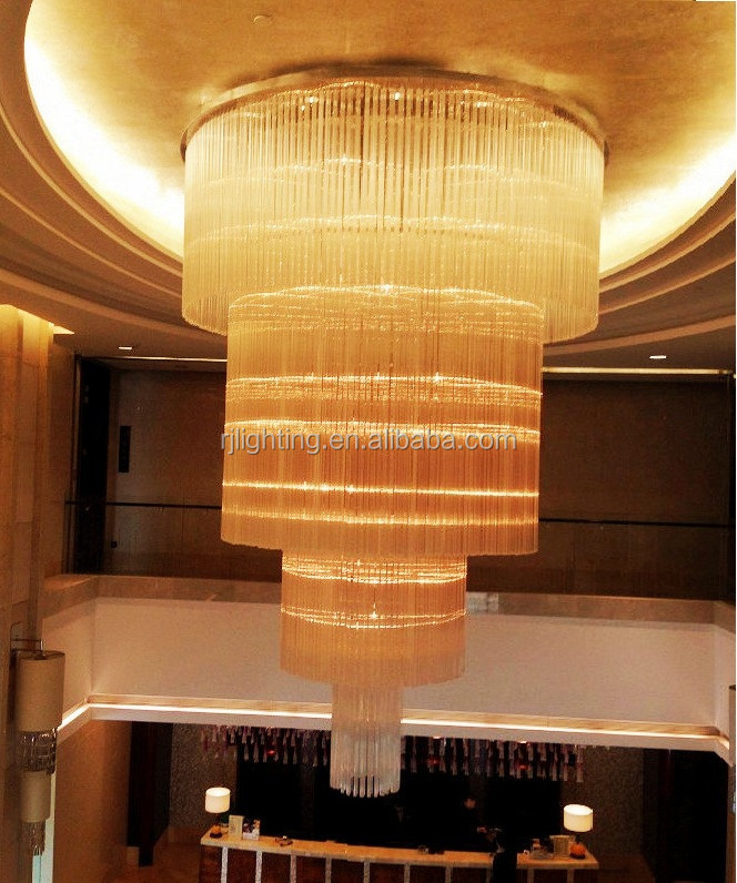 zhongshan factory high quality Luxury crystal large modern chandelier for high ceilings hotel lobby banquet hall