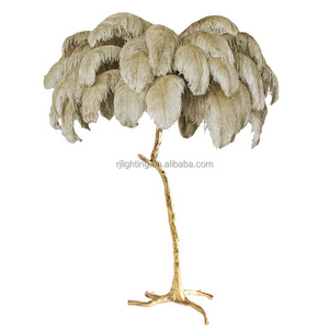 Floor Lamp Ostrich Feather Tree Stand Led Brass Custom Modern Style Villa Hotel Living Room Decorative Luxury 15 Nordic Lamp 80