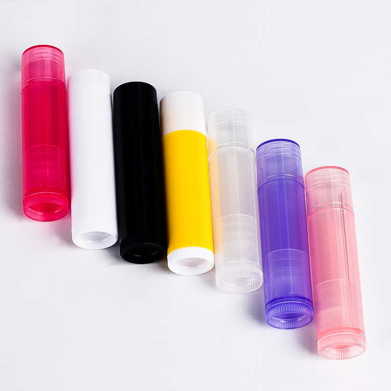 4g 5g Empty Lip balm Packaging Tube Custom Chapstick Tube  Clear Black White Lip Balm Tubes for Craft Lipstick Container