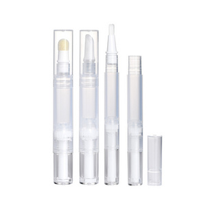 Empty 2ml 3ml 4ml 5ml transparent makeup Accessories Tube Container Lip Gloss Cuticle Oil Nail Polish Empty Twist Pen with Brush