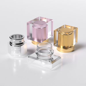 High quality minimalistic perfume bottle30ml 50ml 100ml clear square shape glass perfume bottle with aluminum sprayer