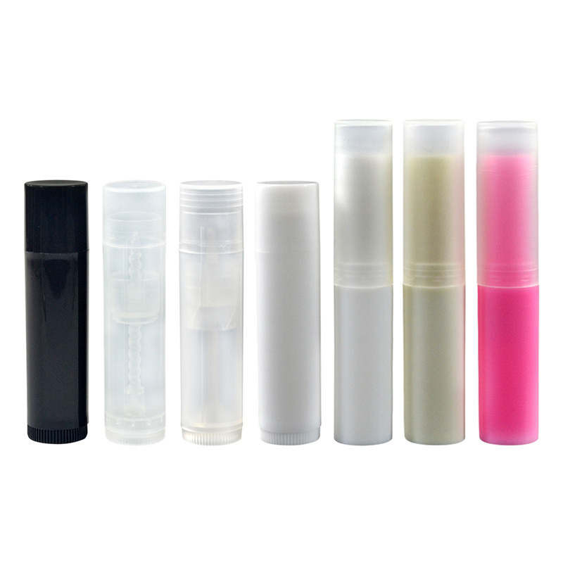 4g 5g Empty Lip balm Packaging Tube Custom Chapstick Tube  Clear Black White Lip Balm Tubes for Craft Lipstick Container