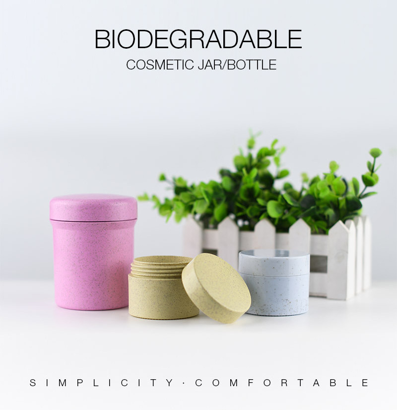 Sample free Multi color wheat biodegradable cosmetic containers Recyclable Wheat Straw Cream Jar With Screw Cap