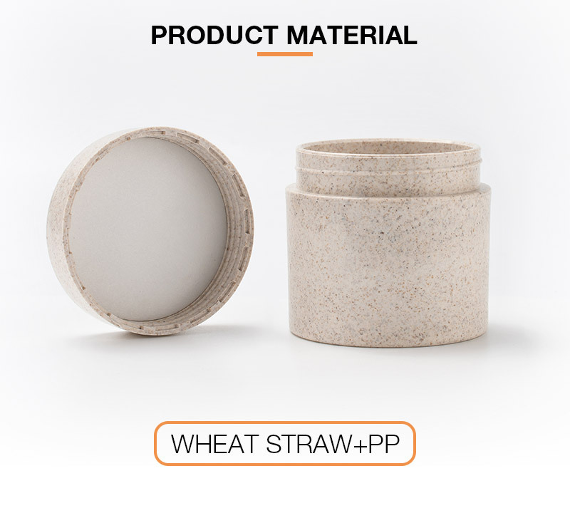 Sample free Multi color wheat biodegradable cosmetic containers Recyclable Wheat Straw Cream Jar With Screw Cap